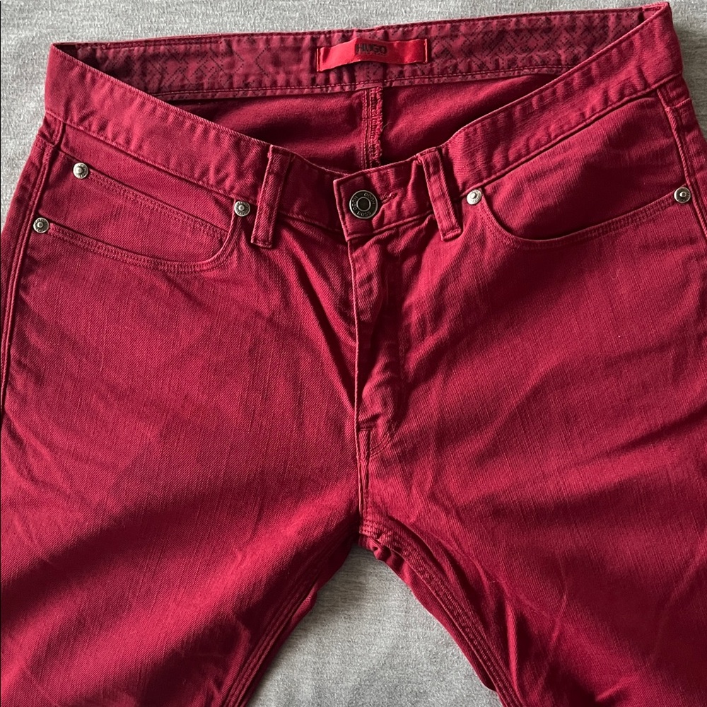 Men’s Hugo Boss Red Jeans - Picture 3 of 4
